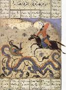 unknow artist Prince Bahram i Gor slays the Dragon china oil painting artist